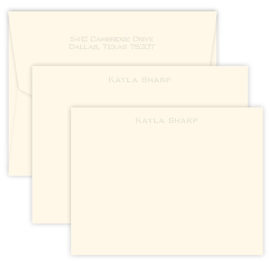 Triple Thick Clarity Embossed Flat Note Card Ensemble